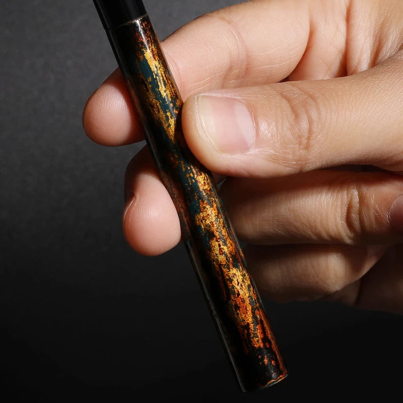 Professional Handmade Eye Shadow Makeup Brush - Natural Hair, Pine Squirrel & Goat Hair, Raw Lacquer Handle