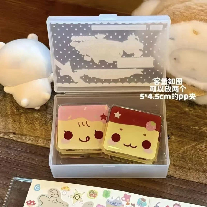 Desktop Card Storage Box with Frosted Monkey Design - Dustproof & Transparent