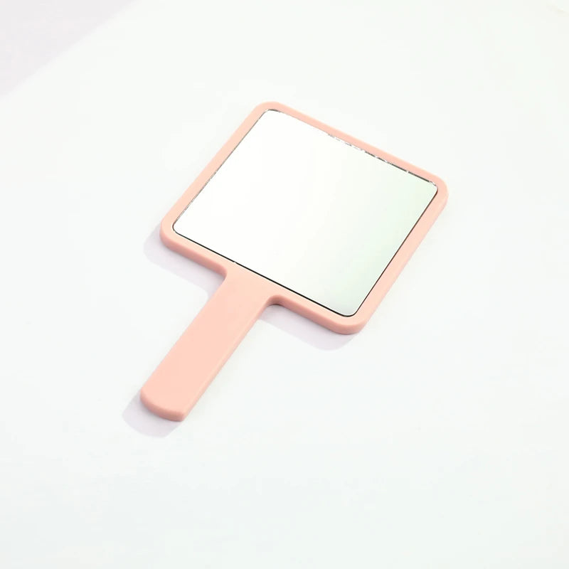 Handheld Makeup Mirror Square Vanity Mirror with Handle for Face & Eyelash Extension