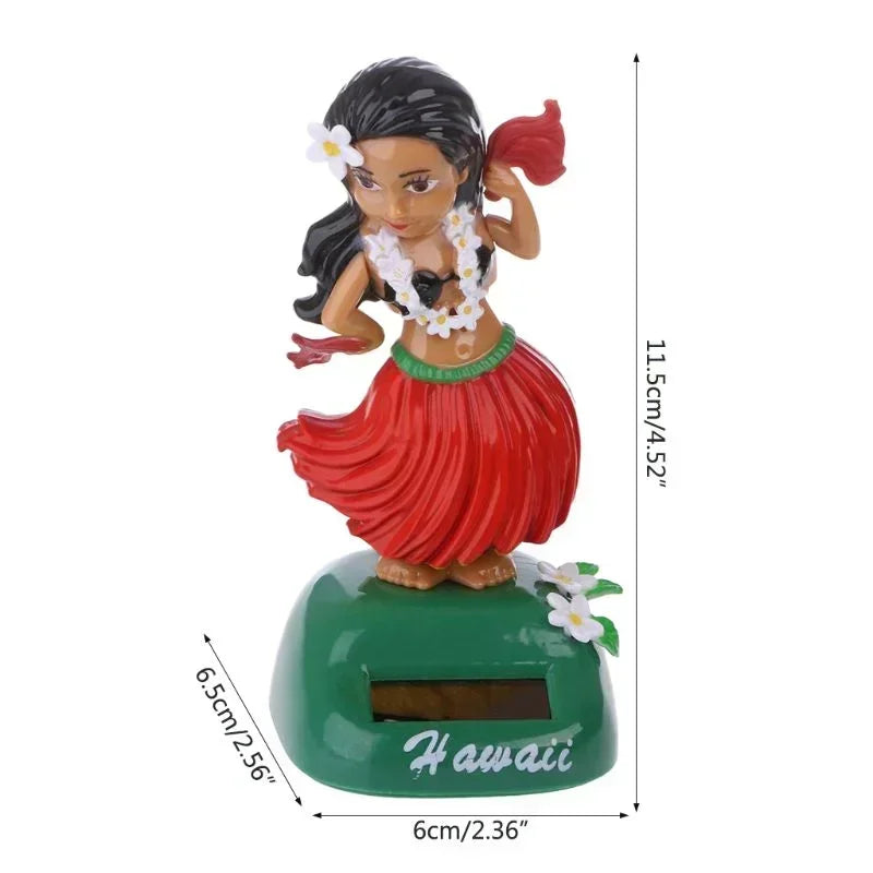 Solar Hula Girl Dancing Toy for Car Dashboard Decor - Hawaii Style Shaking Head Ornament