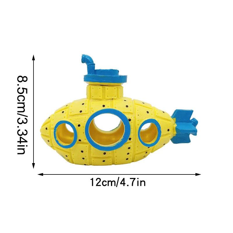 Aquarium Submarine Decoration Resin Fish Tank Scenic Ornament Shrimp Hideout
