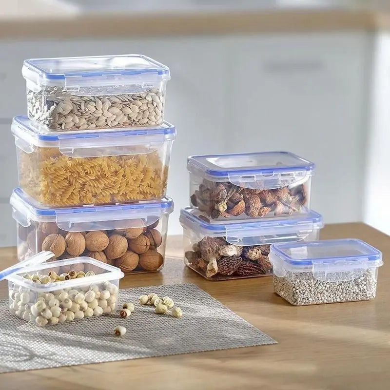 Sealed Rectangular Refrigerator Storage Box with Lid - Stackable Food Containers