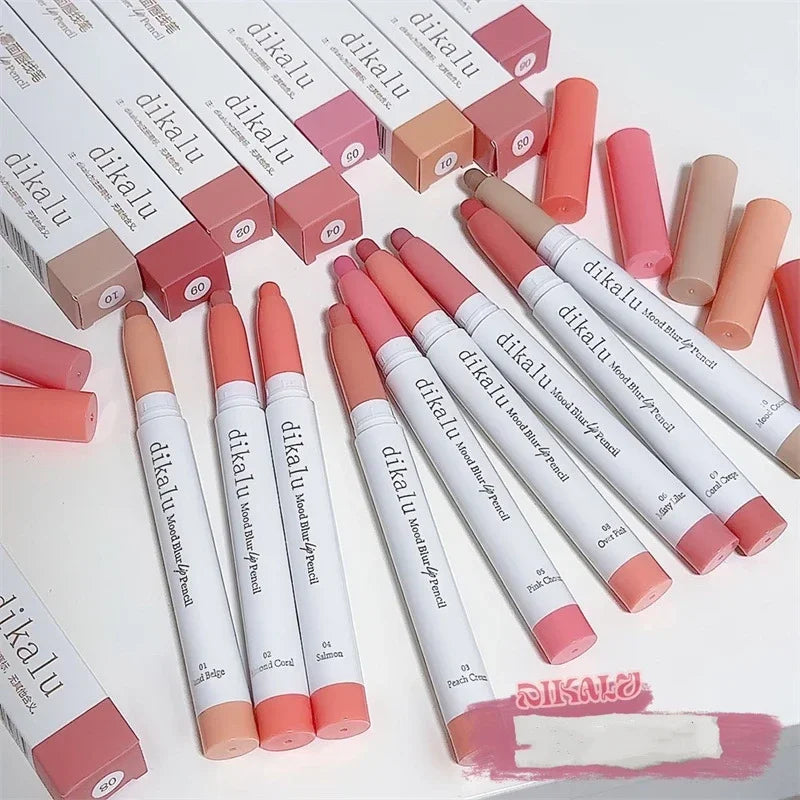 Matte Lipstick Pen Waterproof Lip Liner Pencil - Nude, Coral Pink, Long-Lasting