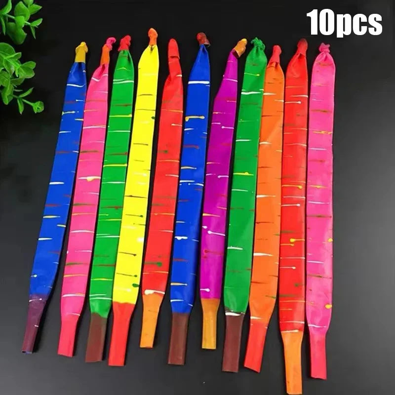 10/20pcs Mixed Color Latex Rocket Balloons Flying Squeaking Party Decorations