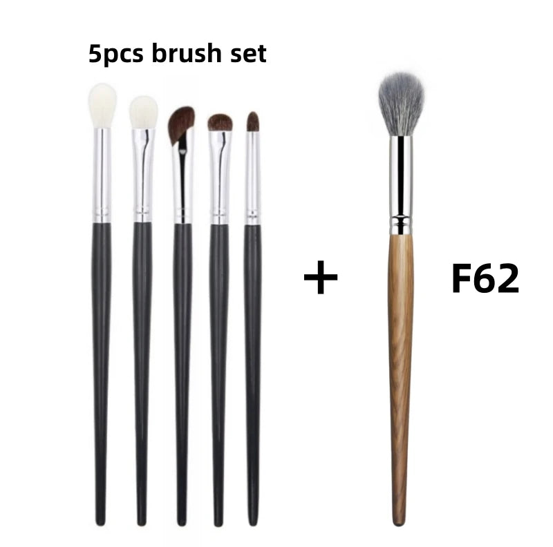 Eyeshadow Brush Set 5 Pcs Natural Hair Makeup Tools for Blending & Precision