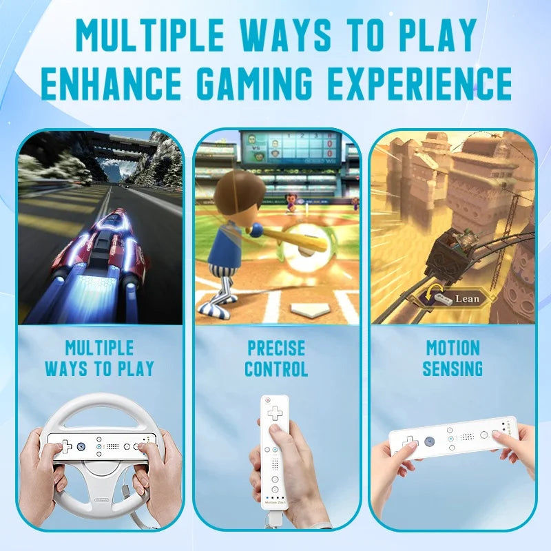 2-in-1 Wireless Wii Controller Set with Motion Plus & Silicone Case