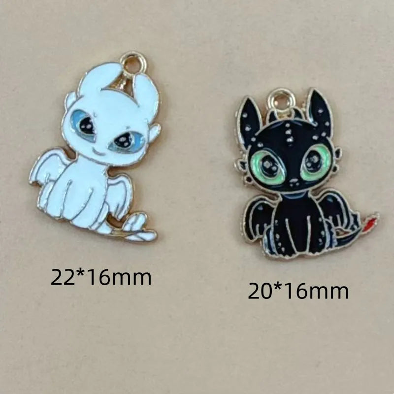 10pcs Dragon Charm Jewelry Charms for DIY Necklace Earrings Keychain Crafting