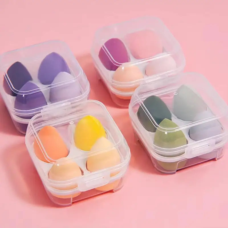 4PCS Makeup Sponge Set - Seamless, Hygienic, Smudging-Resistant Egg Beauty Blenders