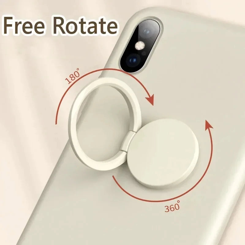 Colorful Finger Ring Phone Holder for Car & Desk - 360° Rotating Mount, Metal Stand