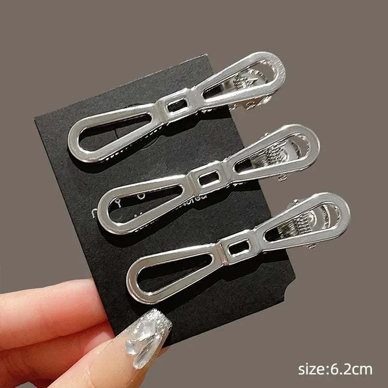 3Pcs Geometric Metal Hairpins Set Non Slip Hair Clips for Women
