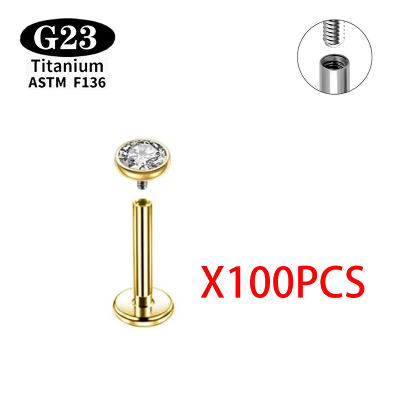 Wholesale Titanium Body Jewelry Labret Nose Stud Earring for Tragus Helix Cartilage
