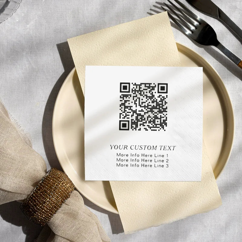 Personalized Wedding Cocktail Napkins Custom Text Disposable Party Napkins