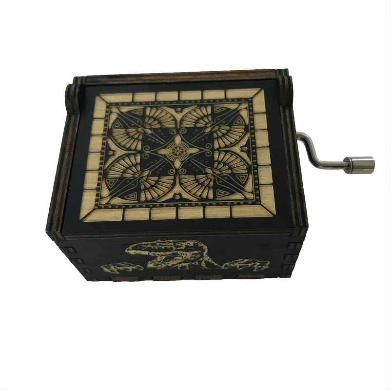 Wooden Music Box Car Style Hand Crank Antique Birthday Christmas Gift Decor