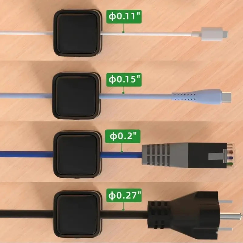 Magnetic Cable Organizer Set - Multi-Color Desk Cable Management Clips