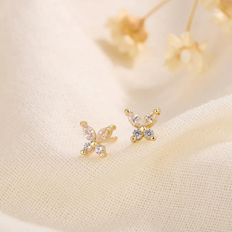 Mini Candy Flower Earrings for Women Hypoallergenic Stud Jewelry Gold & Silver