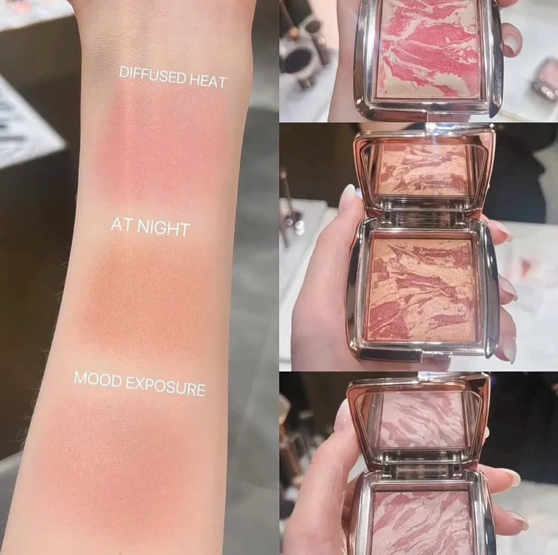 Natural Matte Blush - Hydrating Mineral Powder for Rosy Complexion, Multiple Colors