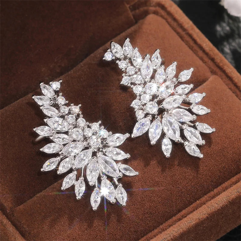 Sparkling Women's Cubic Zirconia Stud Earrings for Wedding & Party