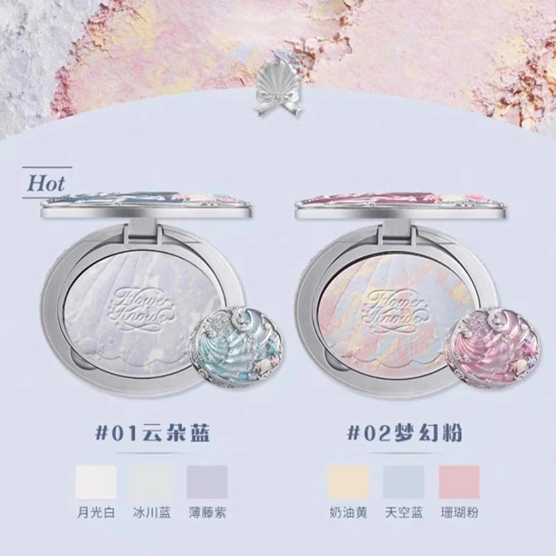 Flower Knows Set of Baked Powder Face Makeup Setting Powder with Natural Bronze Glow