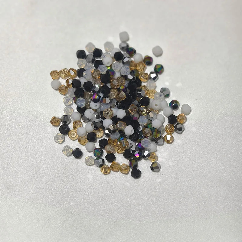 200pcs Mixed Color 4mm Bicone Glass Beads for Jewelry Making Shiny Faceted Loose Beads
