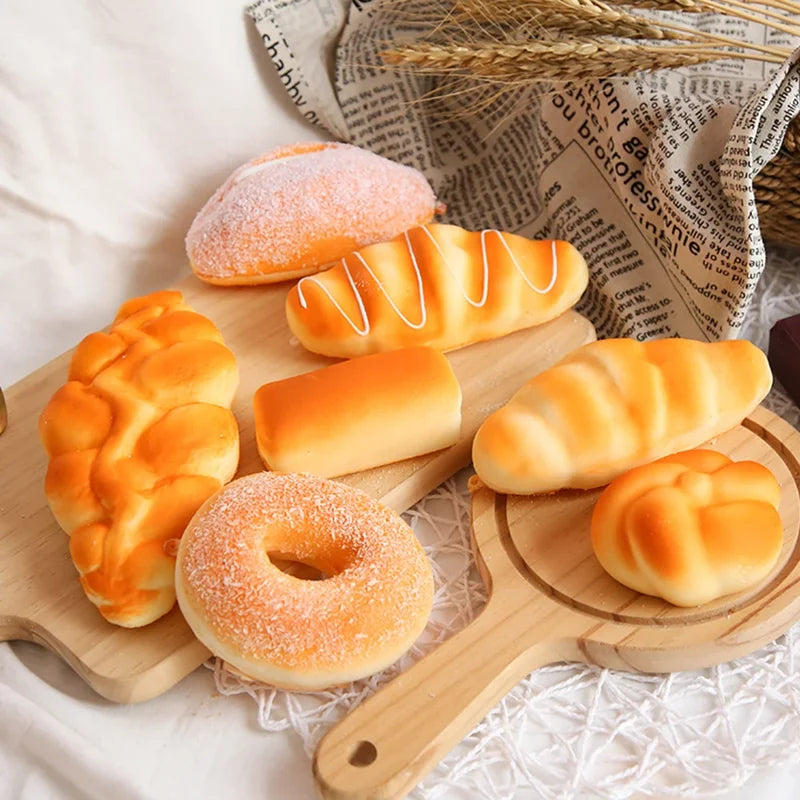 Fake Bread Hamburger Cake Donuts Food Toy Set for Shop Display & Photography