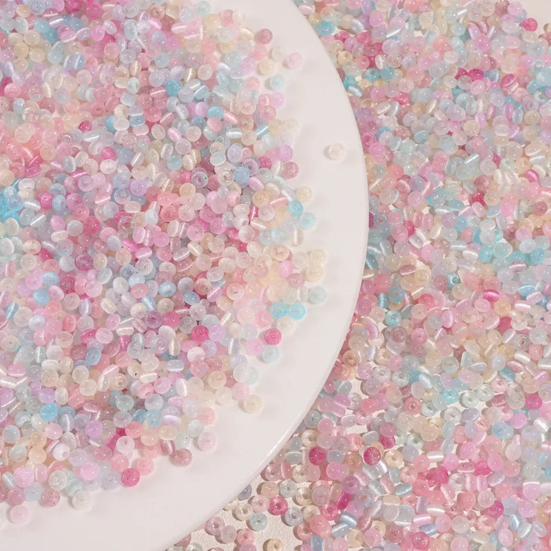 Colorful Glass Rice Beads for Jewelry Making - Cat Eye & Spacer Beads