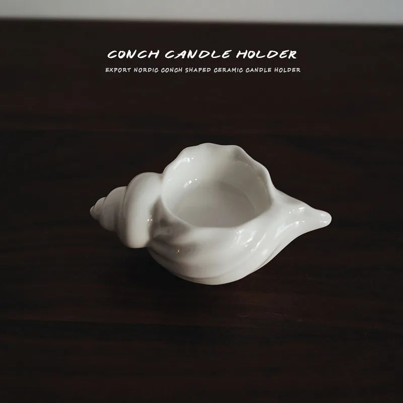 Conch Shape Ceramic Candle Holder - Nordic Style Home Decor Ornament