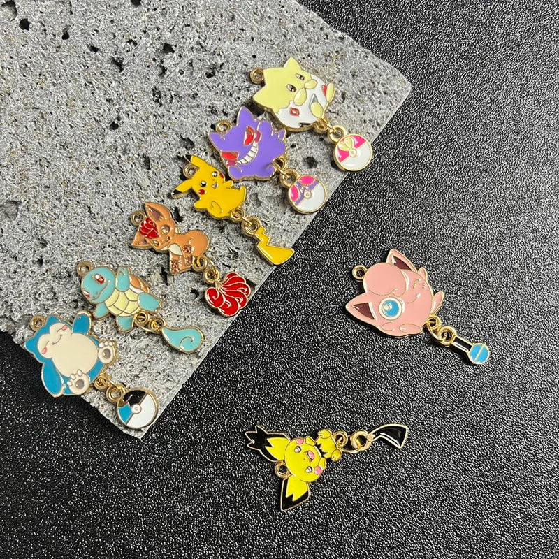8pcs Cartoon Charms Jewelry Accessory Kit for Necklace Earrings Keychains DIY