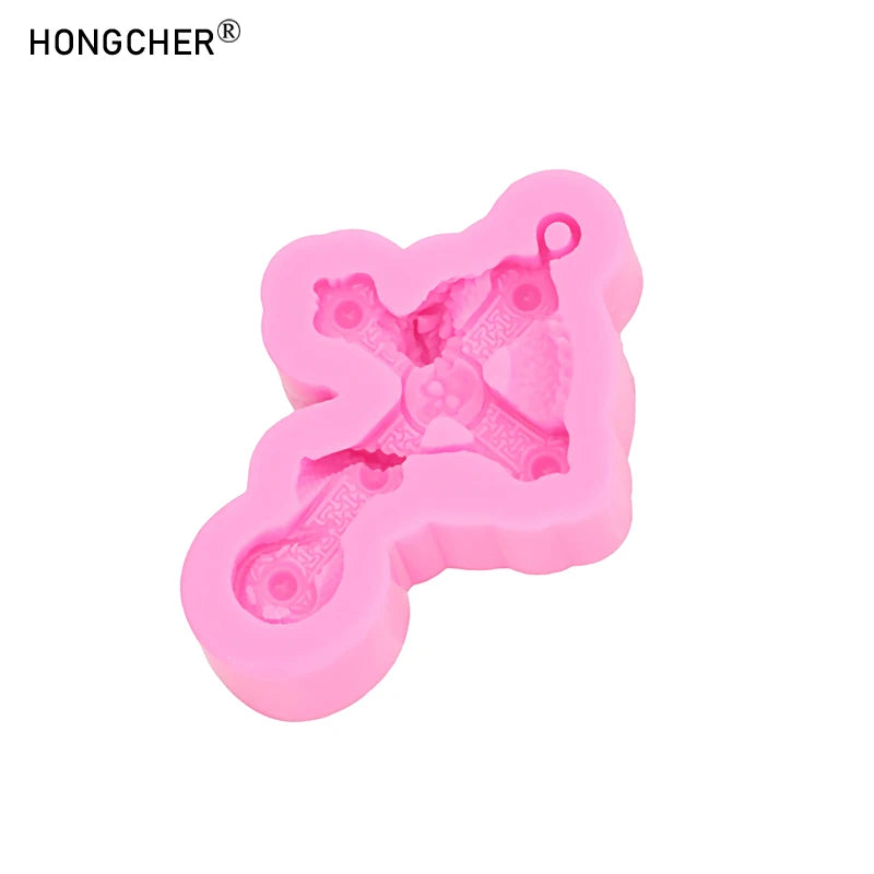 Silicone Mold for Jewelry Making Skull Dragon Crossbones DIY Pendant Necklace Craft