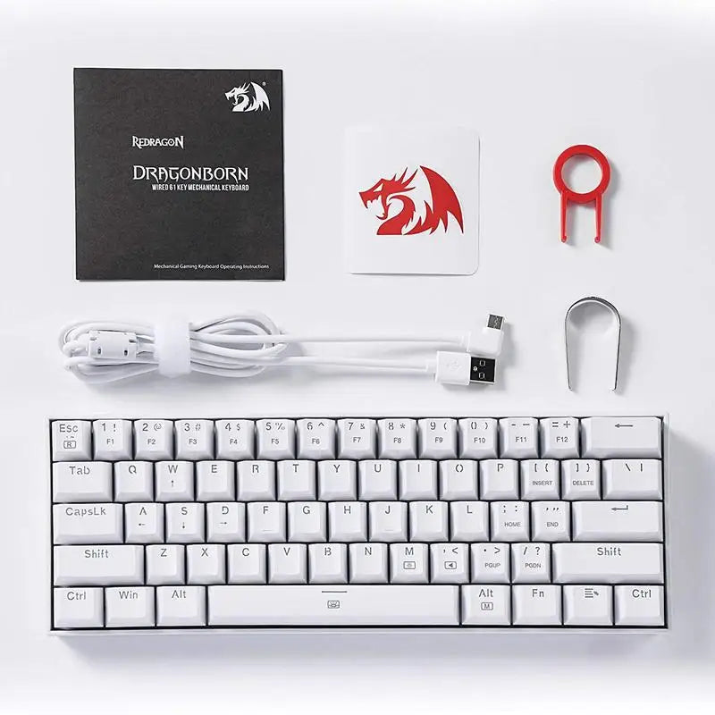 Redragon 60% Mechanical Gaming Keyboard RGB Wired 61 Keys Hot-Swappable