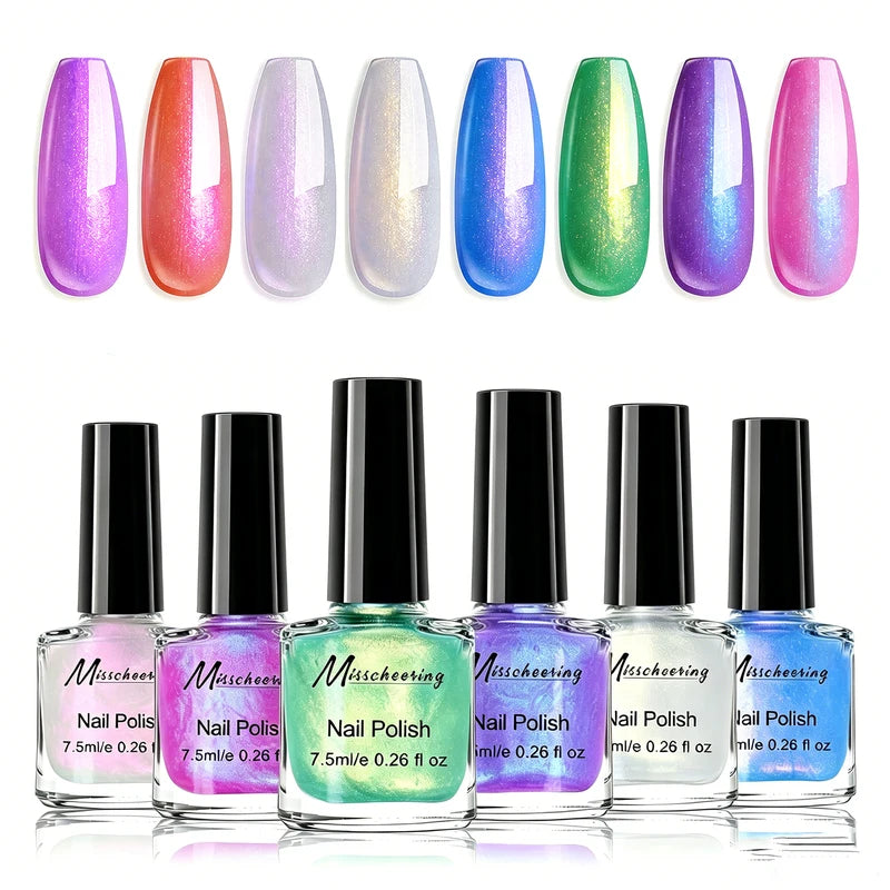 Water-Based Pearlescent Nail Polish - 7.5ml Long Lasting Quick Dry DIY Manicure