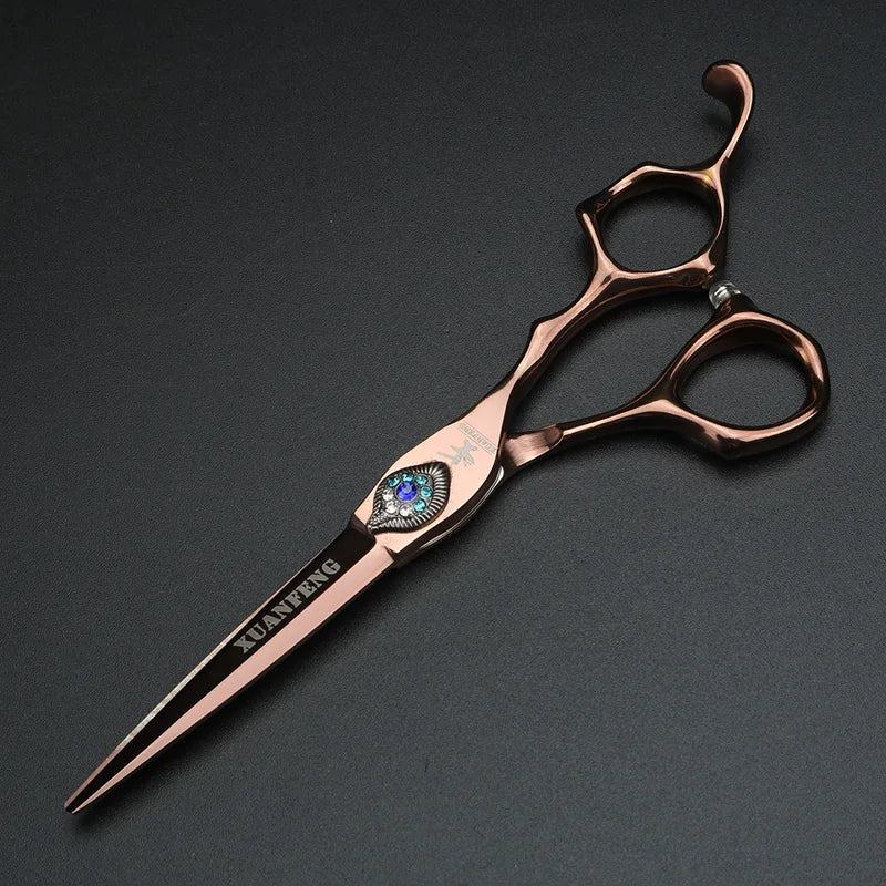 Professional 6-Inch Peacock Hair Cutting Scissors - Thinning & Styling Shears