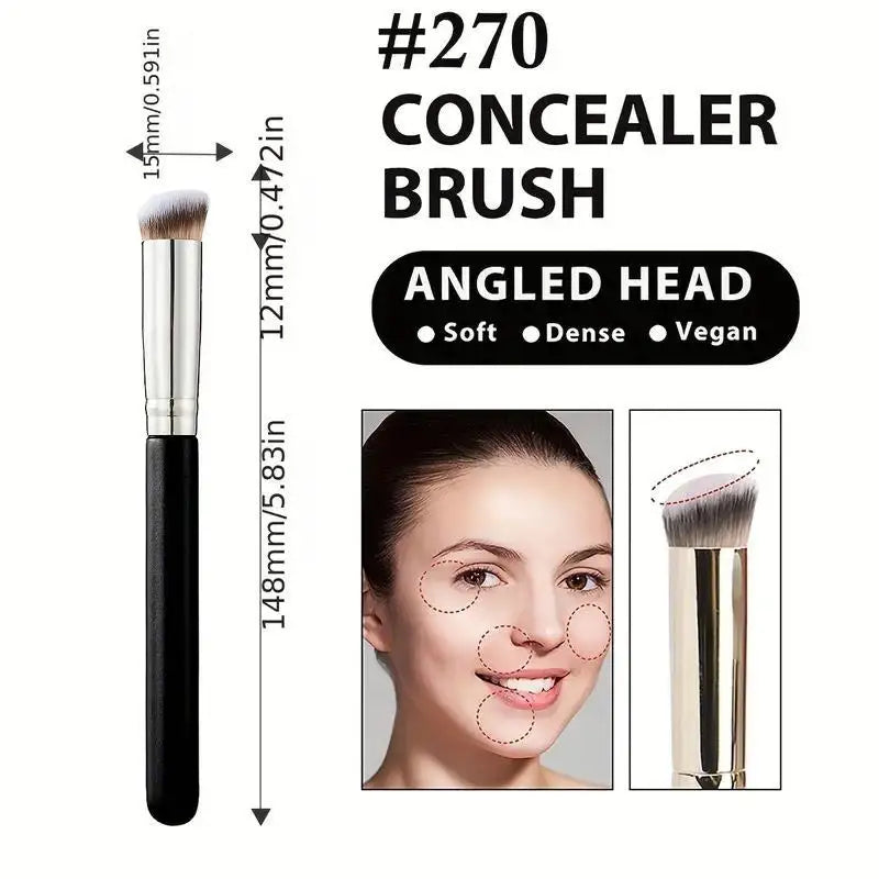 270 Concealer Brush - Flawless Face & Eye Makeup Tool for Contouring & Blush