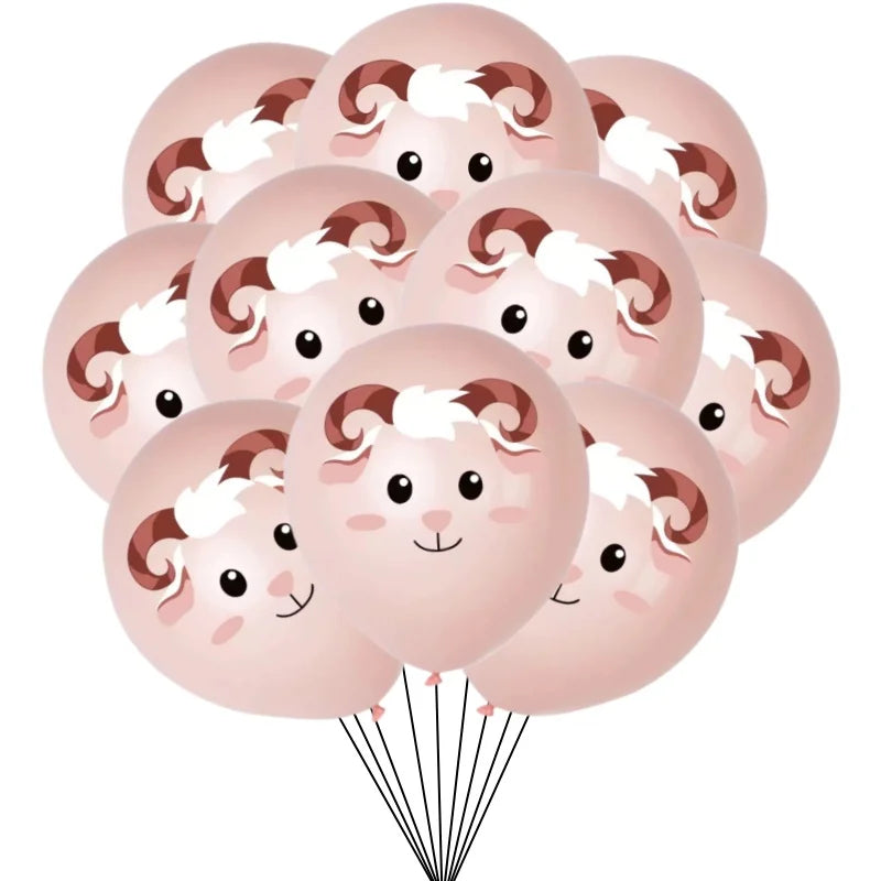 Farm Animal Latex Balloons Set for Birthday Party Decor - 10 or 30 Pieces, 12 Inch
