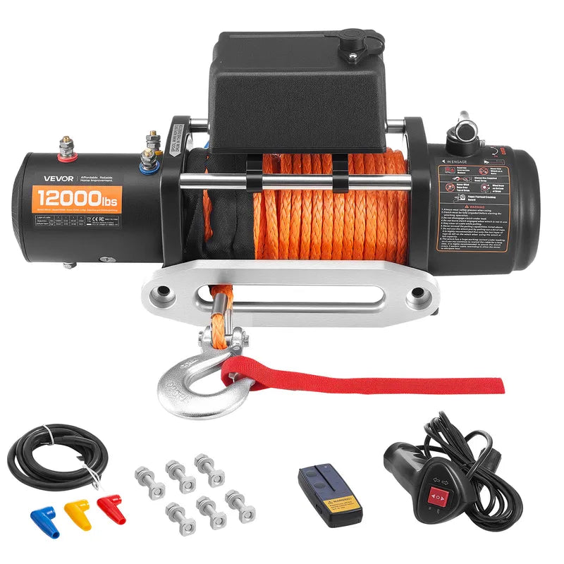 12,000 lbs Wireless Electric Winch for Off-Road Vehicles with Synthetic Rope
