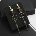 Black Flower Drop Earrings for Women - Geometric Heart Butterfly Jewelry
