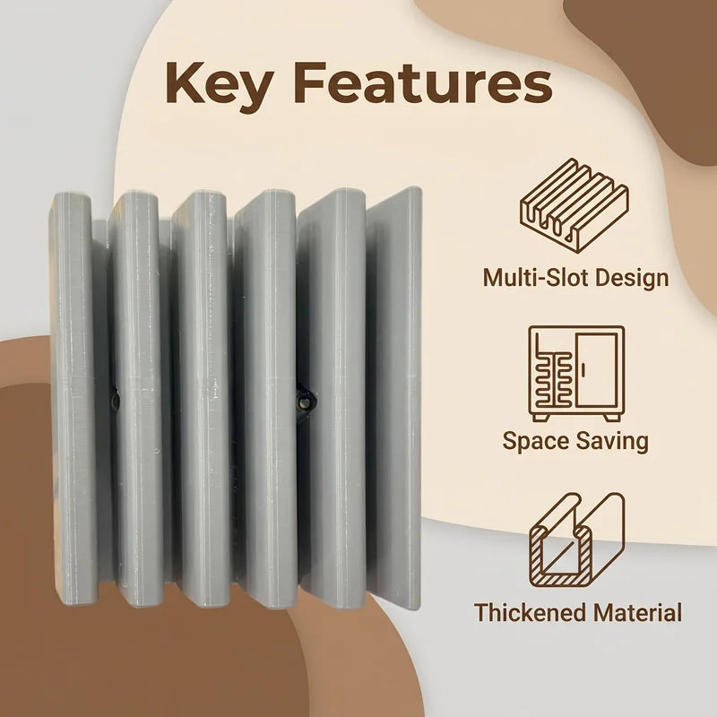 Space Saving Under Cabinet Lid Storage Rack Wall Mount Multi-Slot Kitchen Organizer