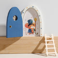 Mini Fairy Door Decoration with Openable Wooden Arch for Dollhouses and Fairy-tale Gifts