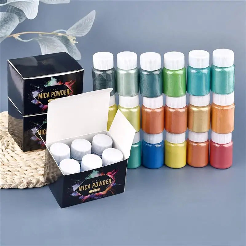 6-Piece Epoxy Resin Colorant Set - Mica Pigments for Resin Art, Pearlescent Powder
