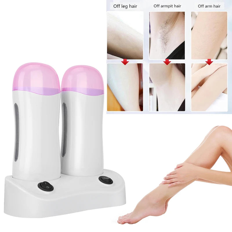 Double Cartridge Wax Warmer for Body Hair Removal - Portable Wax Heater