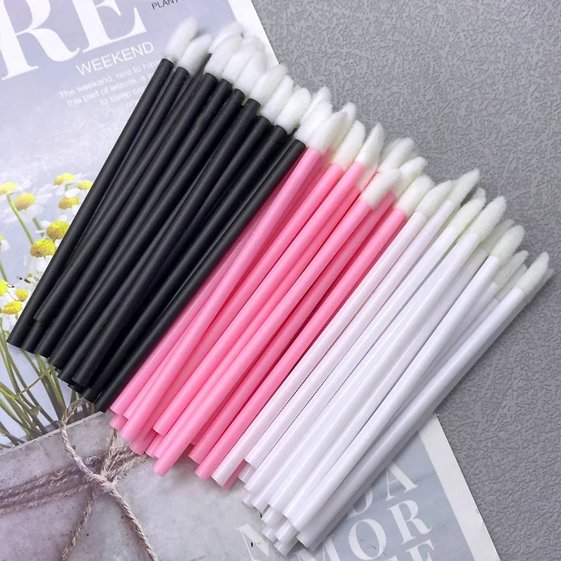 Disposable Lip Brush Set - 50 or 1000 Pcs Makeup Applicators for Lipstick & Gloss