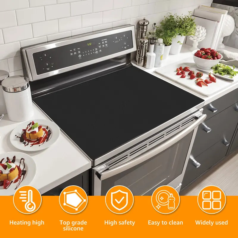 Silicone Induction Cooktop Cover Non-Slip Kitchen Protector 52x78cm