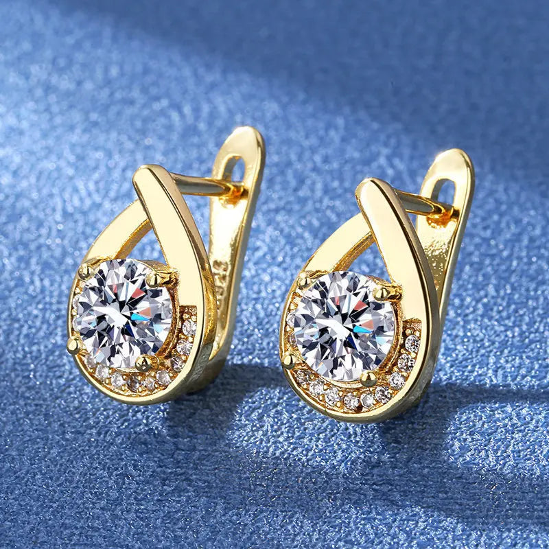Sterling Silver Zircon Earrings for Women - Sparkling Party & Wedding Jewelry
