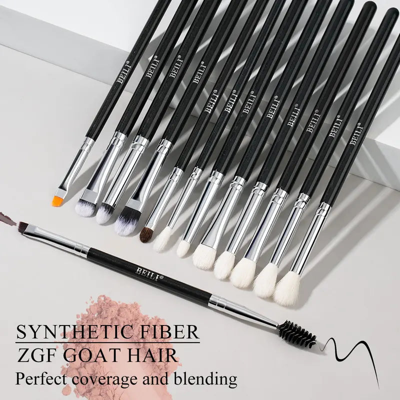 Professional Makeup Brush Set with Natural Goat Hair for Foundation Contour Eyeshadow