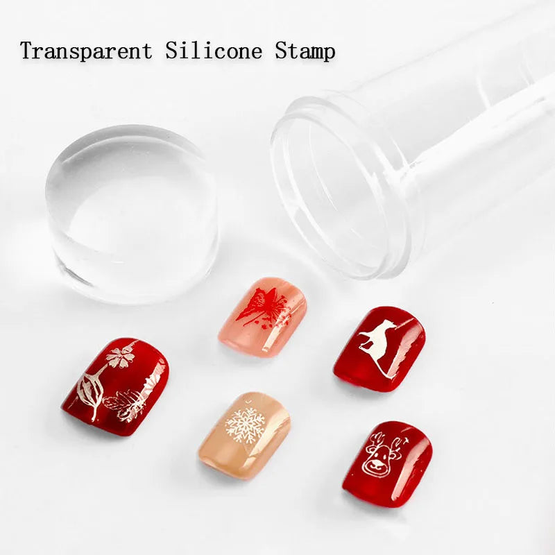 Nail Art Stamping Plates Kit with Silicone Stamper & Templates for French Manicure
