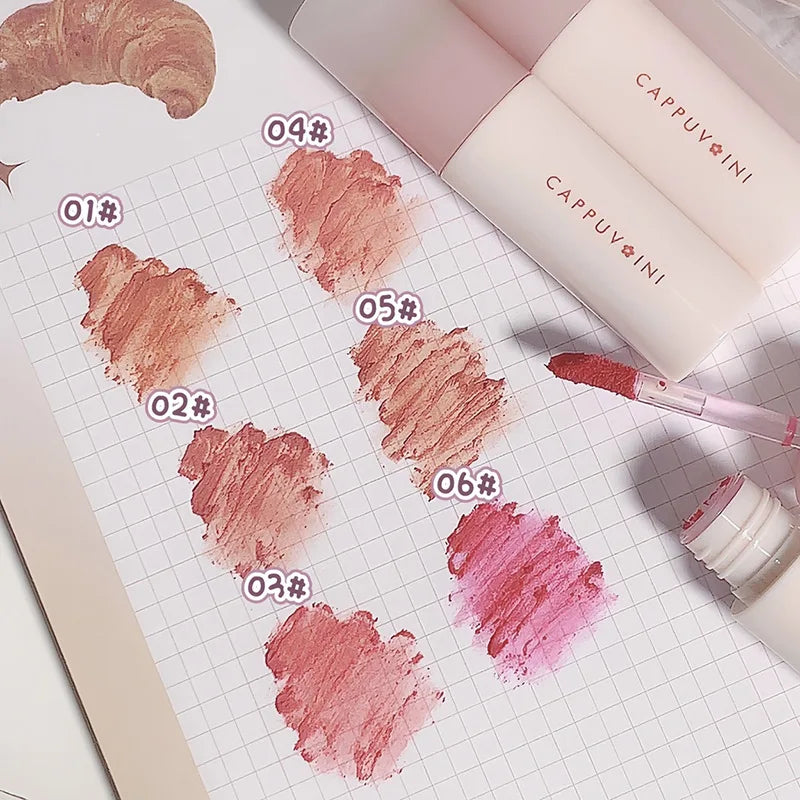 Matte Lip Gloss Liquid Lipstick Long Lasting Non-Stick Lip Tint - Moisturizing & Nude Shades