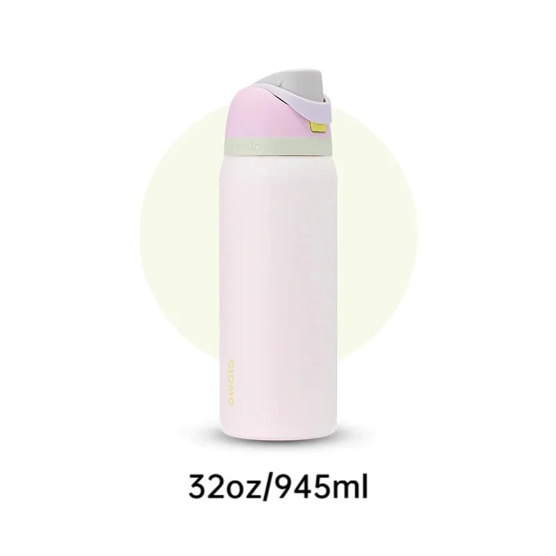 32oz Insulated Stainless Steel Water Bottle with Leakproof Built-in Straw - Travel & Sports