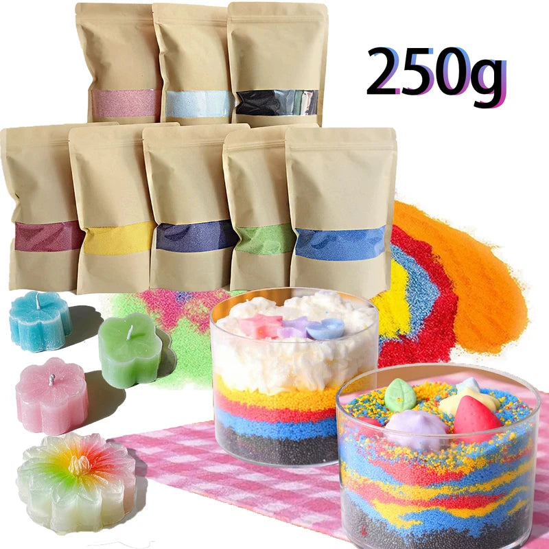 250g Candle Making Wax Kit with 11 Colors and Snowflake Pearls - DIY Scented Candle Accessories