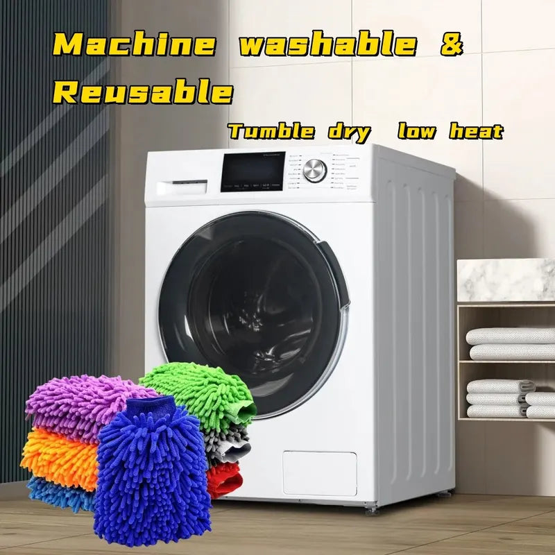 Microfiber Car Wash Mitt Double Sided Chenille Auto Gloves Scratch-Free Wash