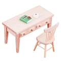 12-Piece Dollhouse Mini Wooden Furniture Set with Table and Chairs