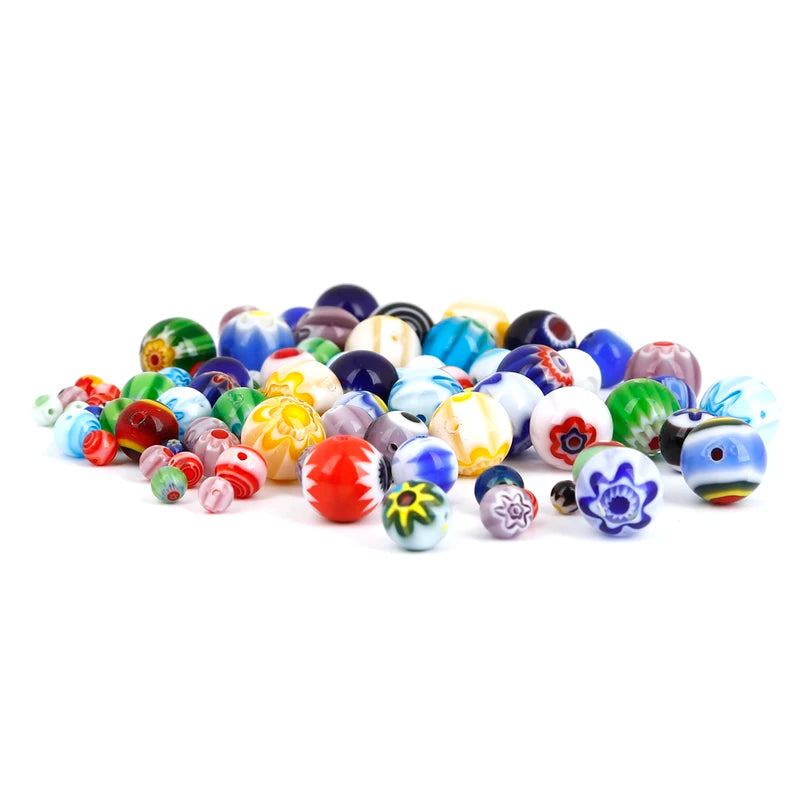 Glass Beads Assorted Sizes 39-95pcs Handmade DIY Jewelry Supplies